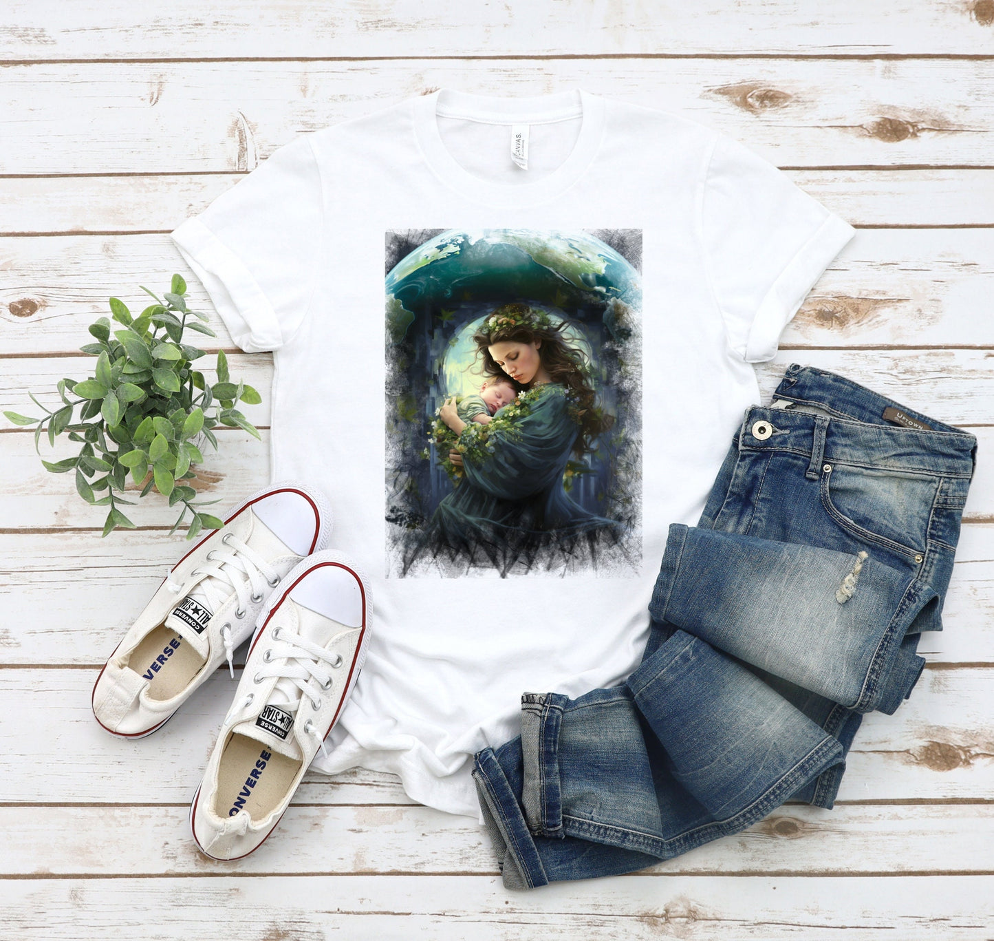 Mother Earth Shirt, Celebration of women and earth Tee, Beautiful Graphic Tee for going green, Great gift Shirt for family and friends