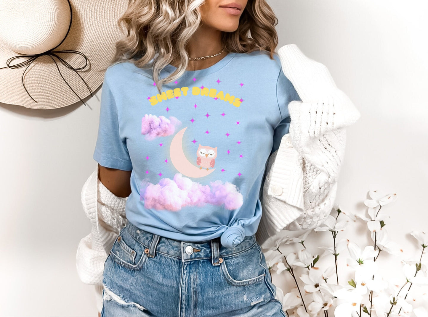 Owl Moon shirt, Owl Star shirt, Owl shirt, Sweet Dreams Owl shirt, Owl moon star shirt, Owl Gift shirt, Owl Night Shirt, Owl Sleep shirt