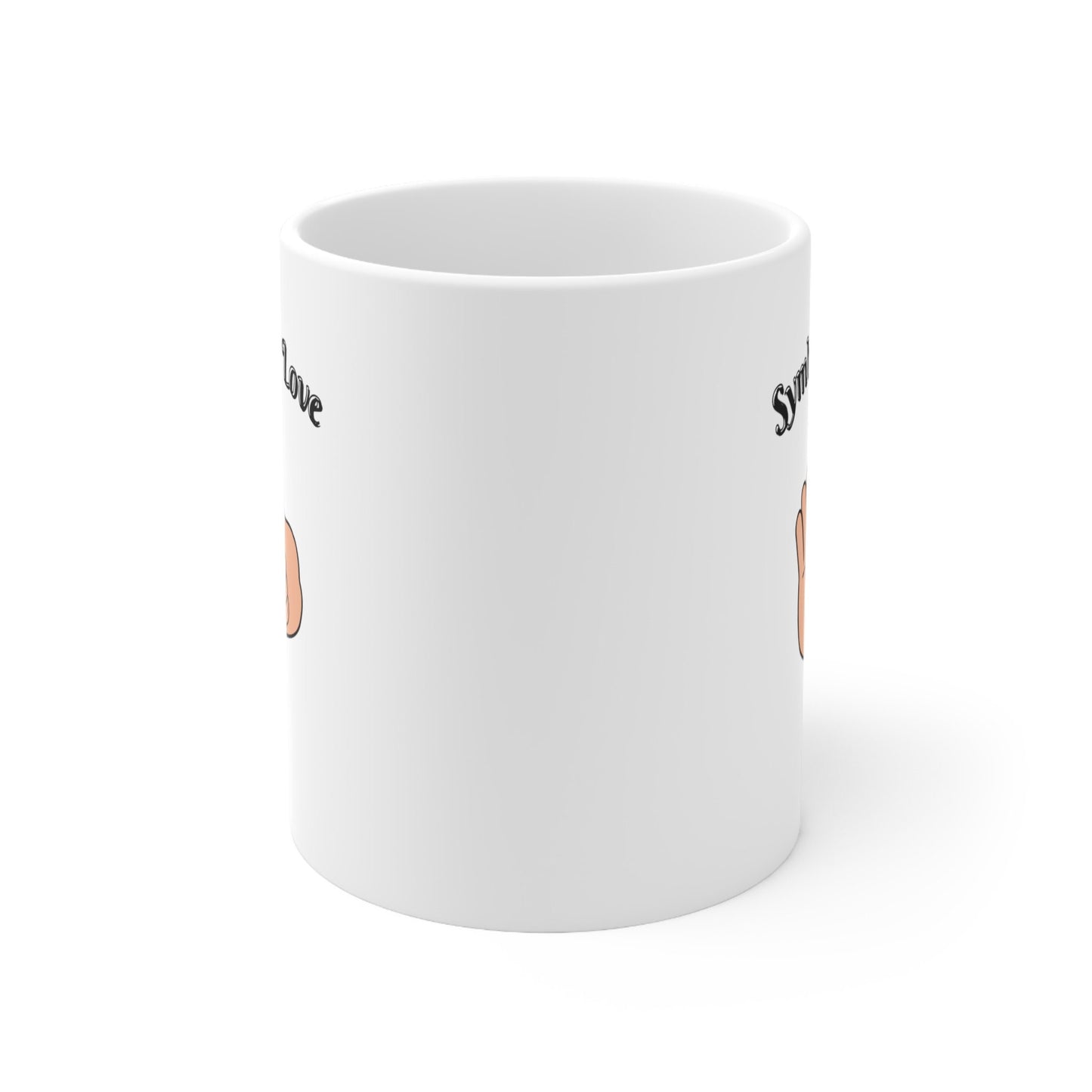 Ceramic funny love 11oz coffee Mug, symbol for love coffee mug, naughy cute coffee mug, hilarious naughty coffee mug, super funny coffee mug