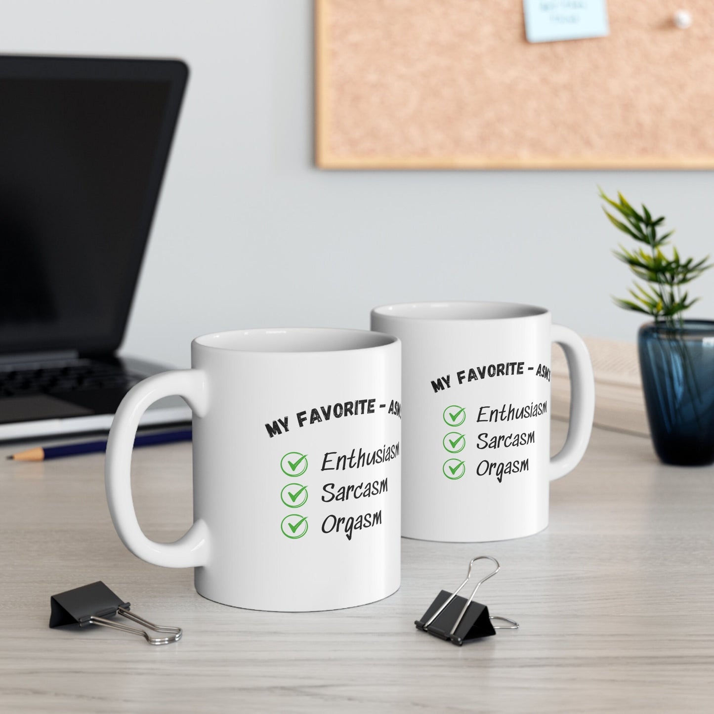 Favorite Asms enthusiasm sarcasm orgasm coffee mug.  Enthusiasm sarcasm orgasm coffee mug, word ending asm orgasm mug,  Unique sarcasm mug