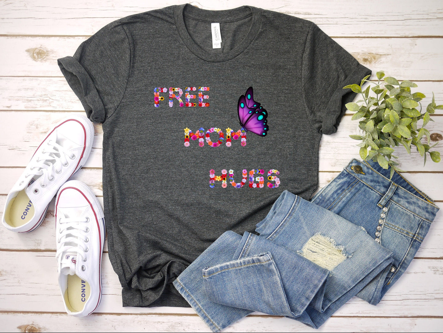 Mom Hugs Shirt, Flower mom shirt, Mom hugs gift tee for mom, a flower shirt with mom hugs, mom hug Tee shirt, mom hugs written with flowers