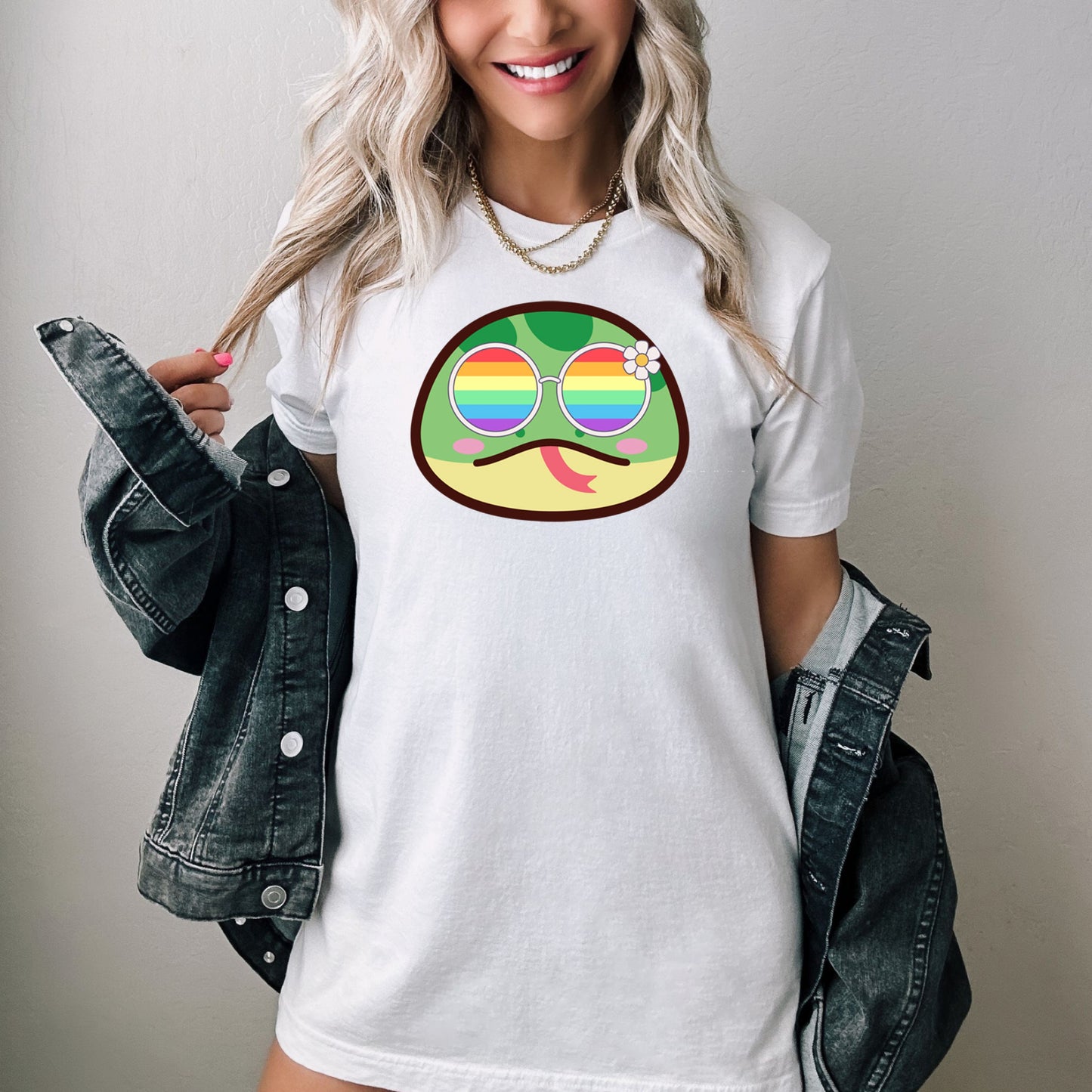 cute snake rainbow glasses shirt blue hat, Rainbow glasses on an adorable snake, precious snake showing off pride. Beautiful pride snake
