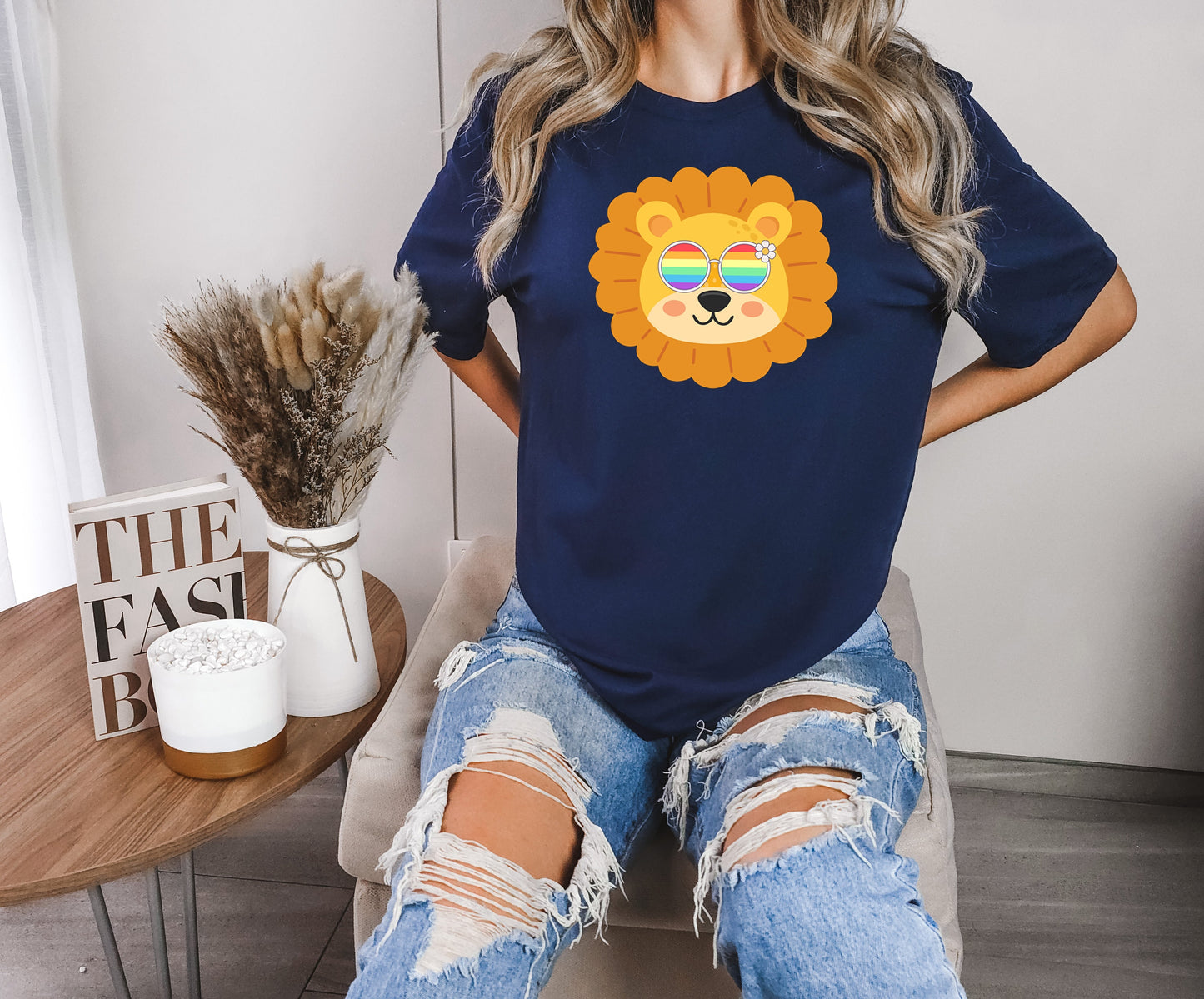 Super cute lion with rainbow glasses shirt, Rainbow glasses on an adorable lion, precious lion showing off pride. Beautiful pride lion
