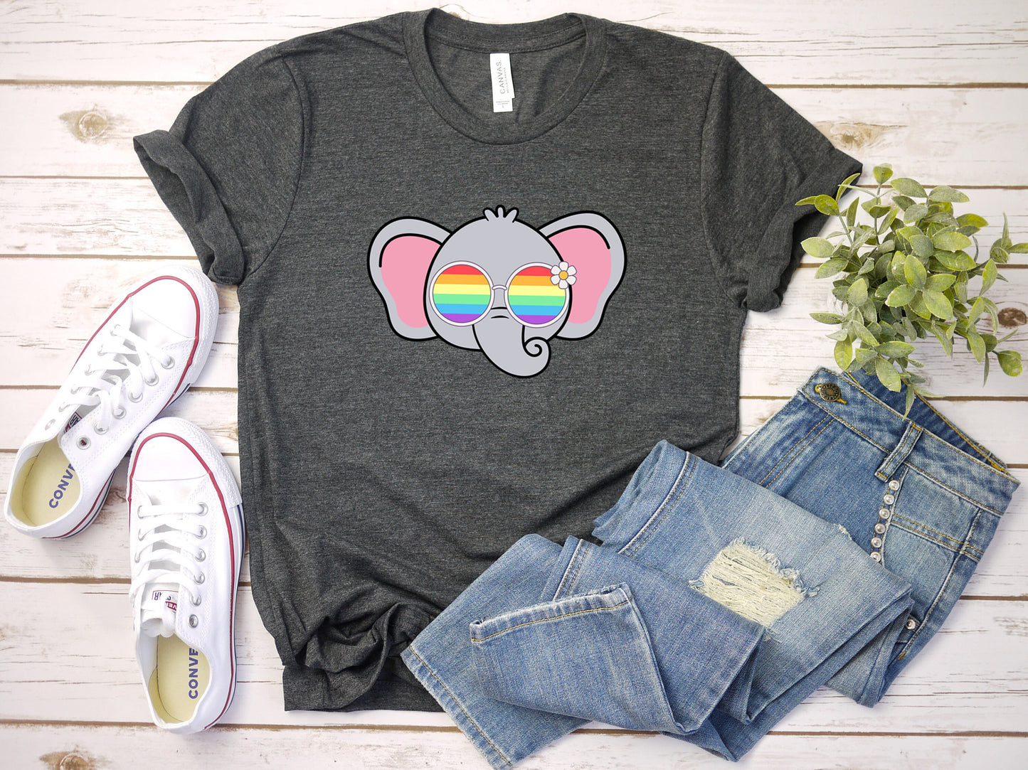 Super cute elephant rainbow glasses shirt, Rainbow glasses adorable elephant, precious elephant showing off pride. Beautiful pride elephant