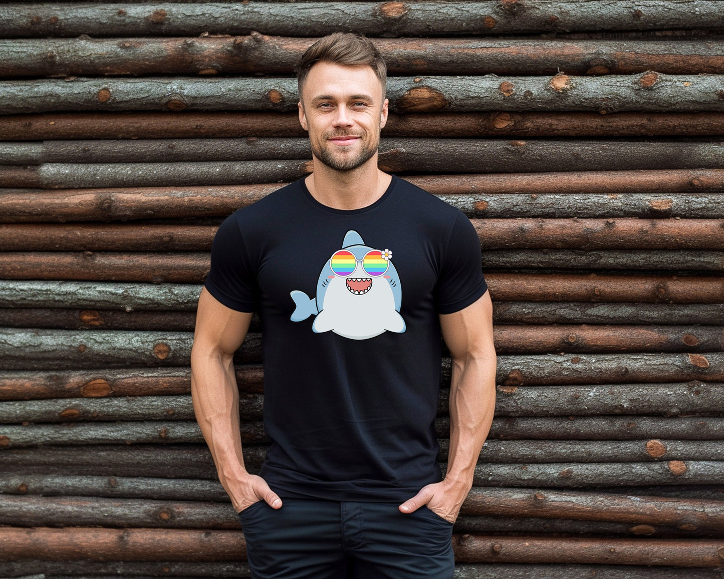Super cute Seal with rainbow glasses shirt, Rainbow glasses on an adorable Seal, precious Seal showing off pride. Beautiful pride Seal