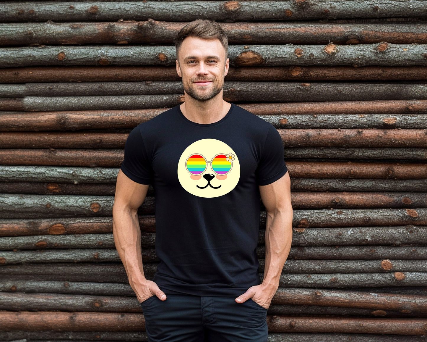 Super cute Seal with rainbow glasses shirt, Rainbow glasses on an adorable Seal, precious Seal showing off pride. Beautiful pride Seal