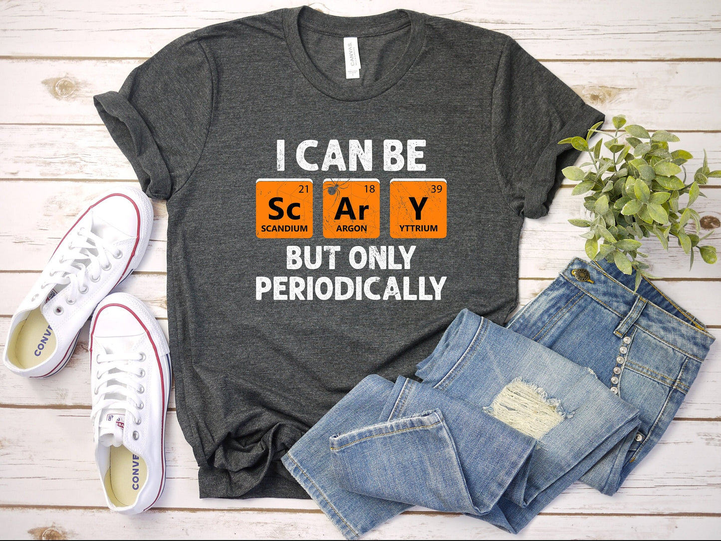 I Can Be Scary But Only Periodically T Shirt, Mens Womens Halloween Tees, Funny Halloween Shirt, Periodic Table Shirt, Cute Halloween Shirt