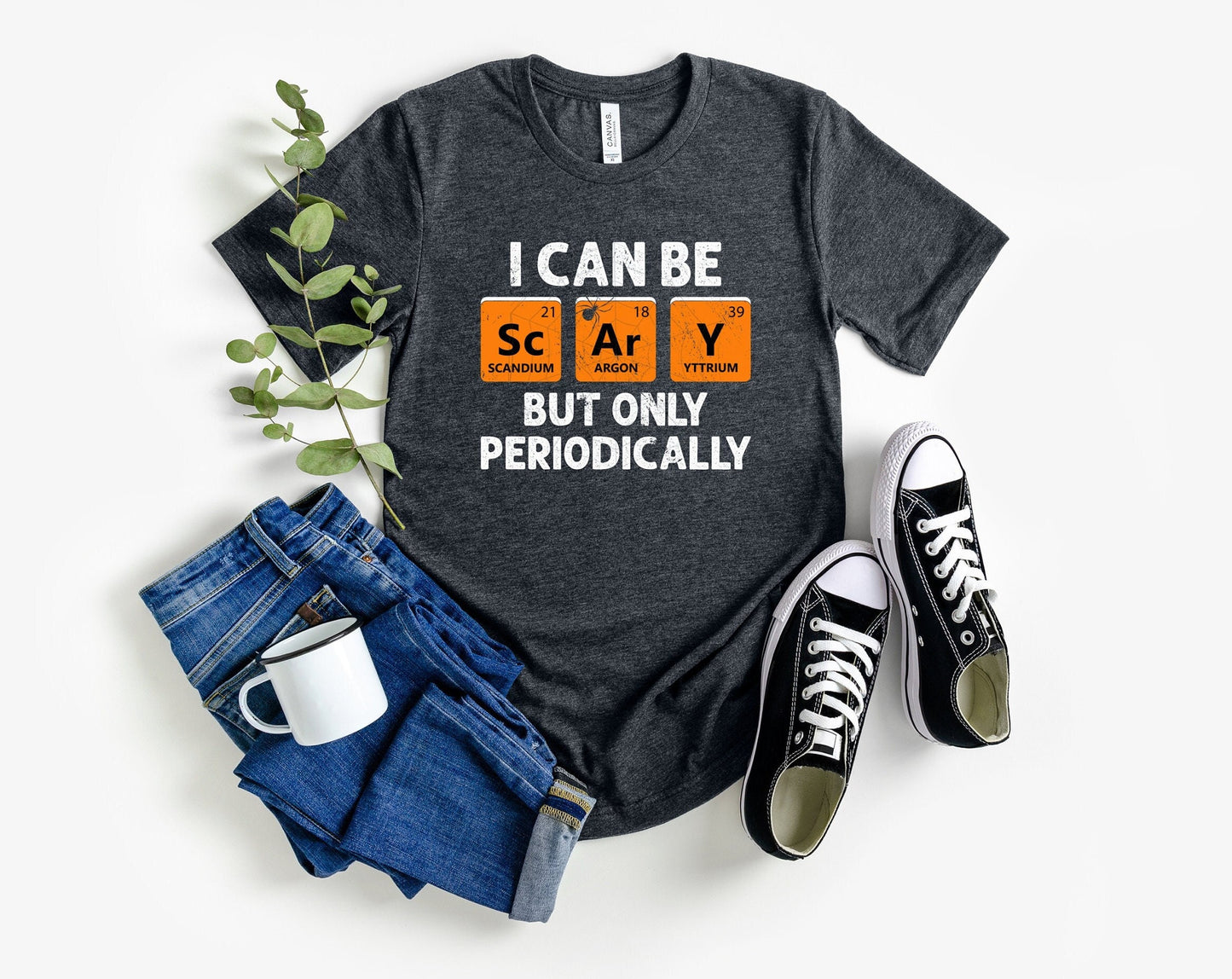I Can Be Scary But Only Periodically T Shirt, Mens Womens Halloween Tees, Funny Halloween Shirt, Periodic Table Shirt, Cute Halloween Shirt