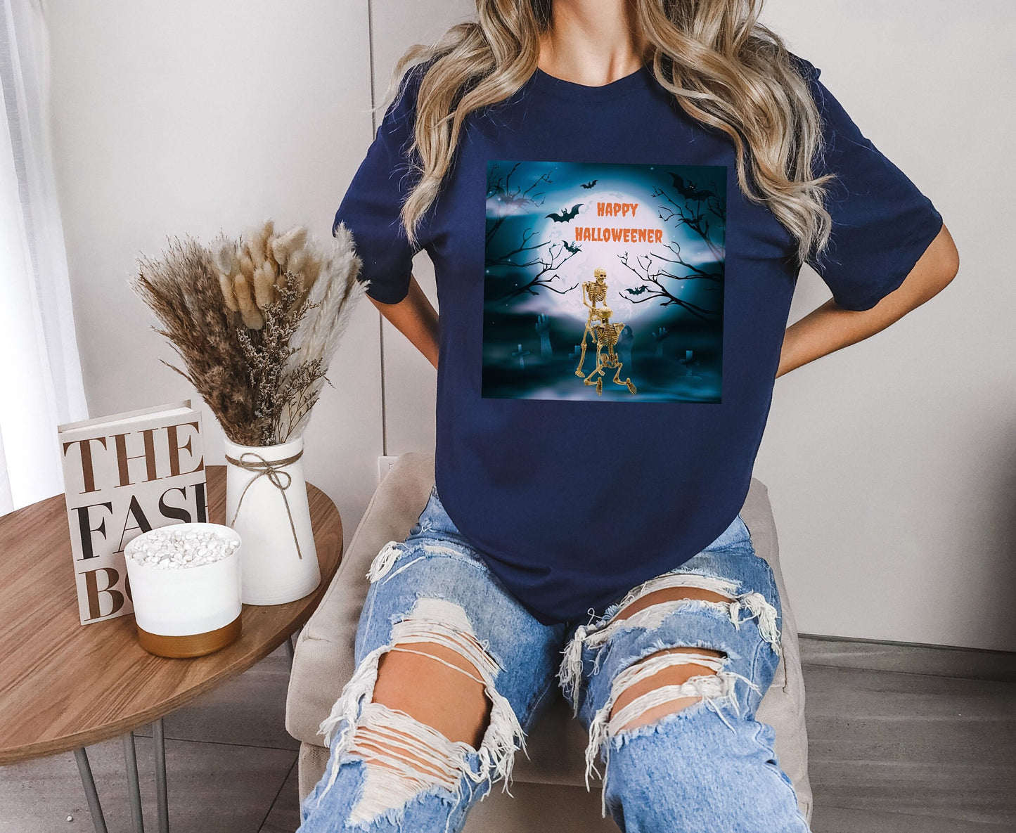 Skeleton getting skull in graveyard, Mens Womens Halloween Tee, Funny Halloween Shirt, Skeleton Oral Sex Shirt, sexy Naughty Halloween Shirt