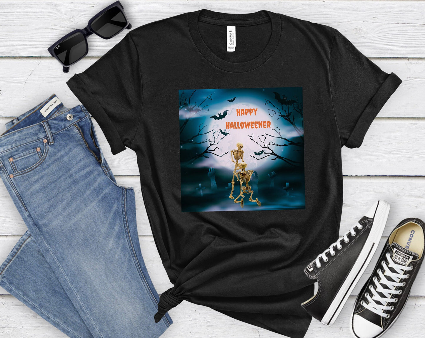 Skeleton getting skull in graveyard, Mens Womens Halloween Tee, Funny Halloween Shirt, Skeleton Oral Sex Shirt, sexy Naughty Halloween Shirt