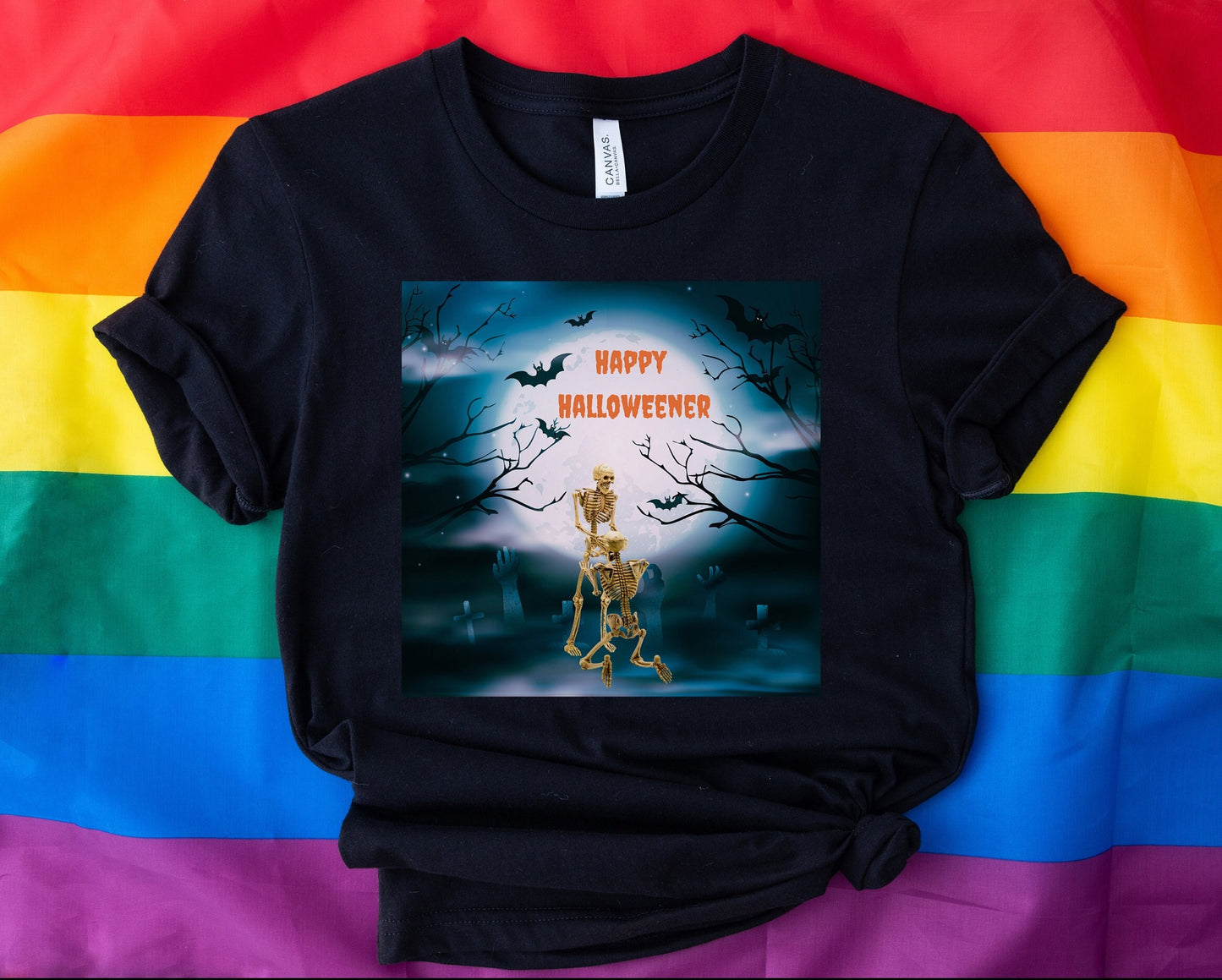 Skeleton getting skull in graveyard, Mens Womens Halloween Tee, Funny Halloween Shirt, Skeleton Oral Sex Shirt, sexy Naughty Halloween Shirt