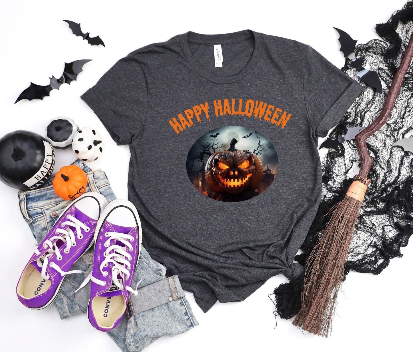 Scary Halloween Pumpkin shirt, Mens Womens Evil Halloween Tee, Horror Halloween T Shirt, Creepy Halloween Pumpkin Shirt, Dark Pumpkin shirt