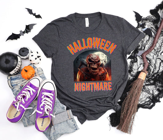 Scary Halloween Pumpkin shirt, Mens Womens Evil Halloween Tee, Horror Halloween T Shirt, Creepy Halloween Pumpkin Shirt, Dark Pumpkin shirt