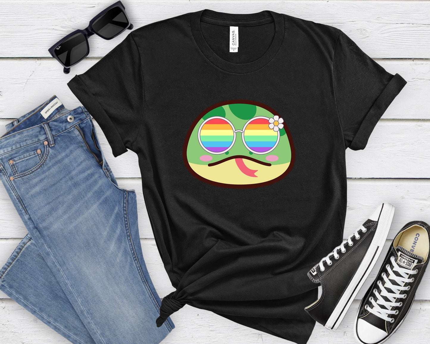cute snake rainbow glasses shirt blue hat, Rainbow glasses on an adorable snake, precious snake showing off pride. Beautiful pride snake