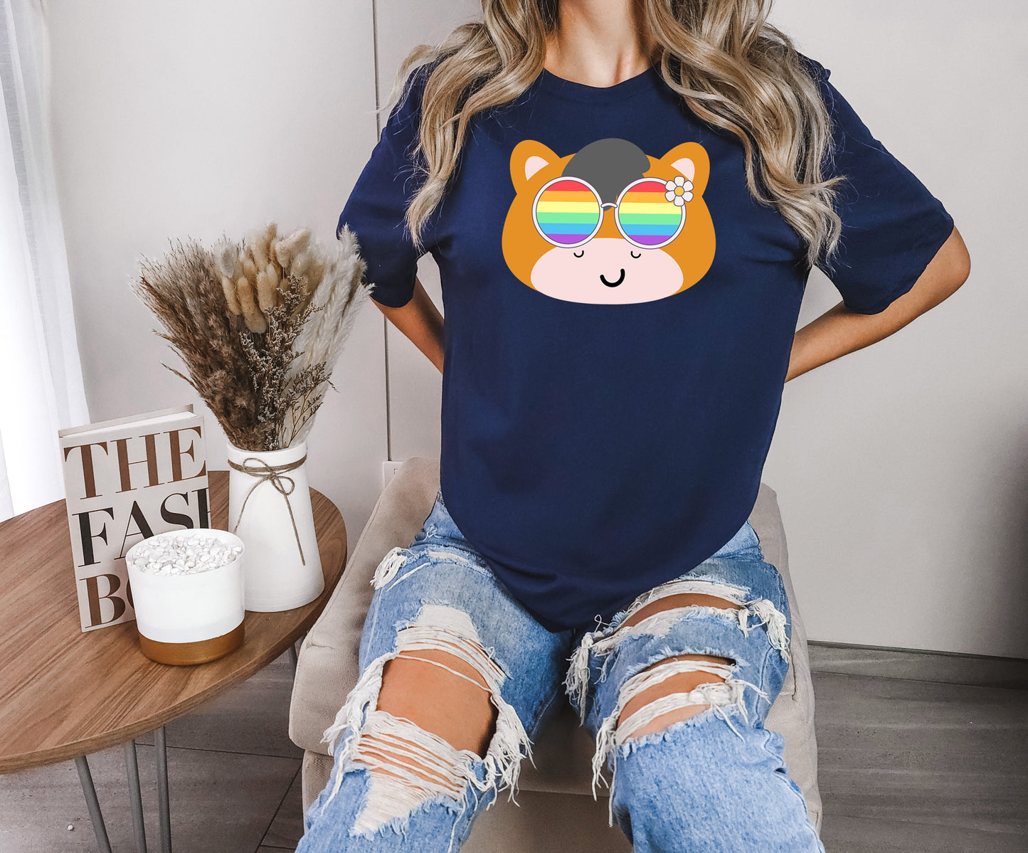 Super cute Horse with rainbow glasses shirt, Rainbow glasses on an adorable Horse, precious Horse showing off pride. Beautiful pride Horse