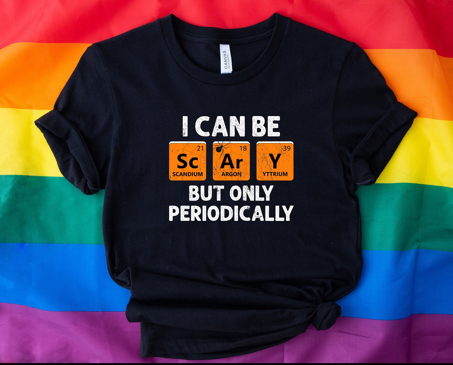 I Can Be Scary But Only Periodically T Shirt, Mens Womens Halloween Tees, Funny Halloween Shirt, Periodic Table Shirt, Cute Halloween Shirt