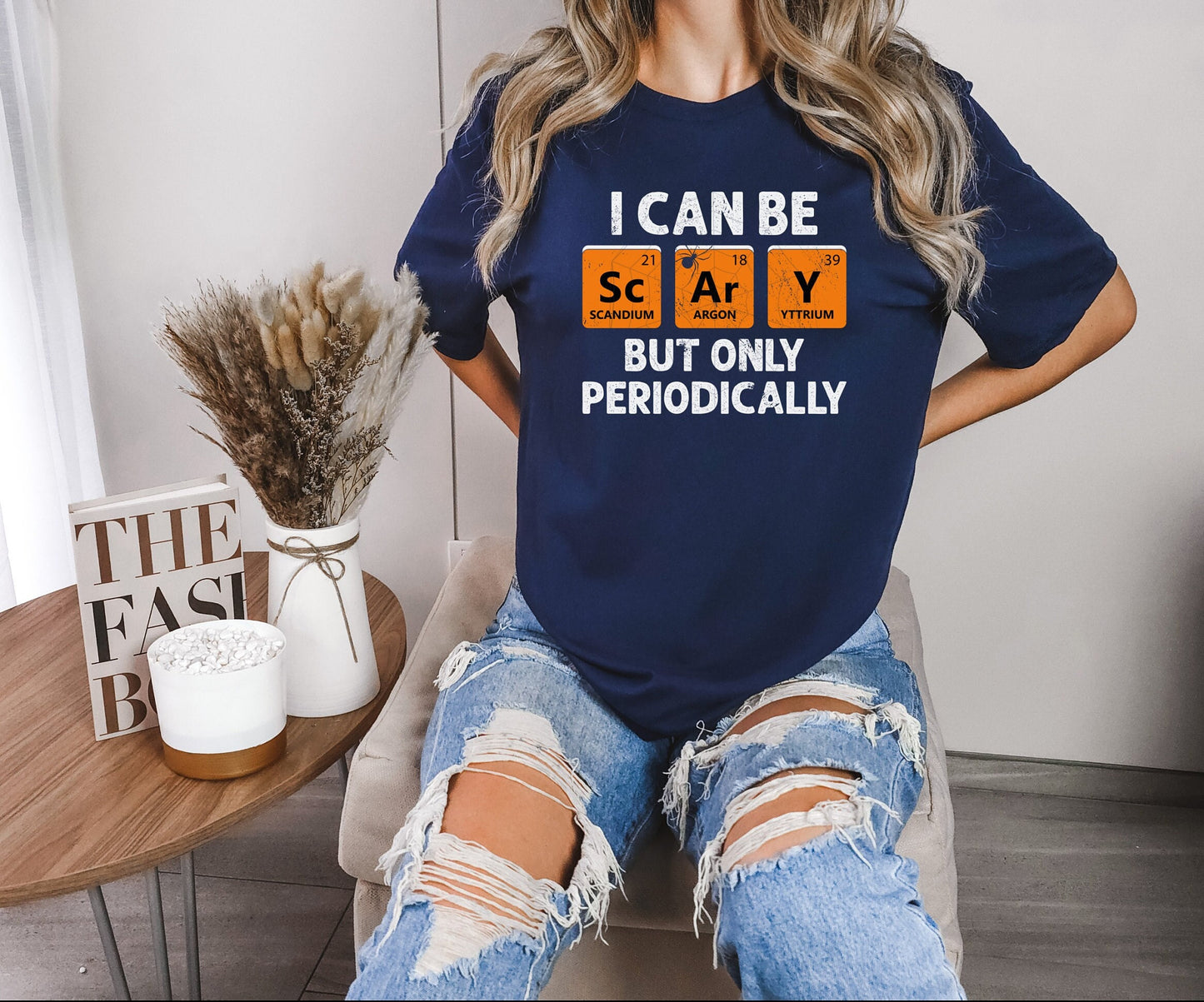 I Can Be Scary But Only Periodically T Shirt, Mens Womens Halloween Tees, Funny Halloween Shirt, Periodic Table Shirt, Cute Halloween Shirt