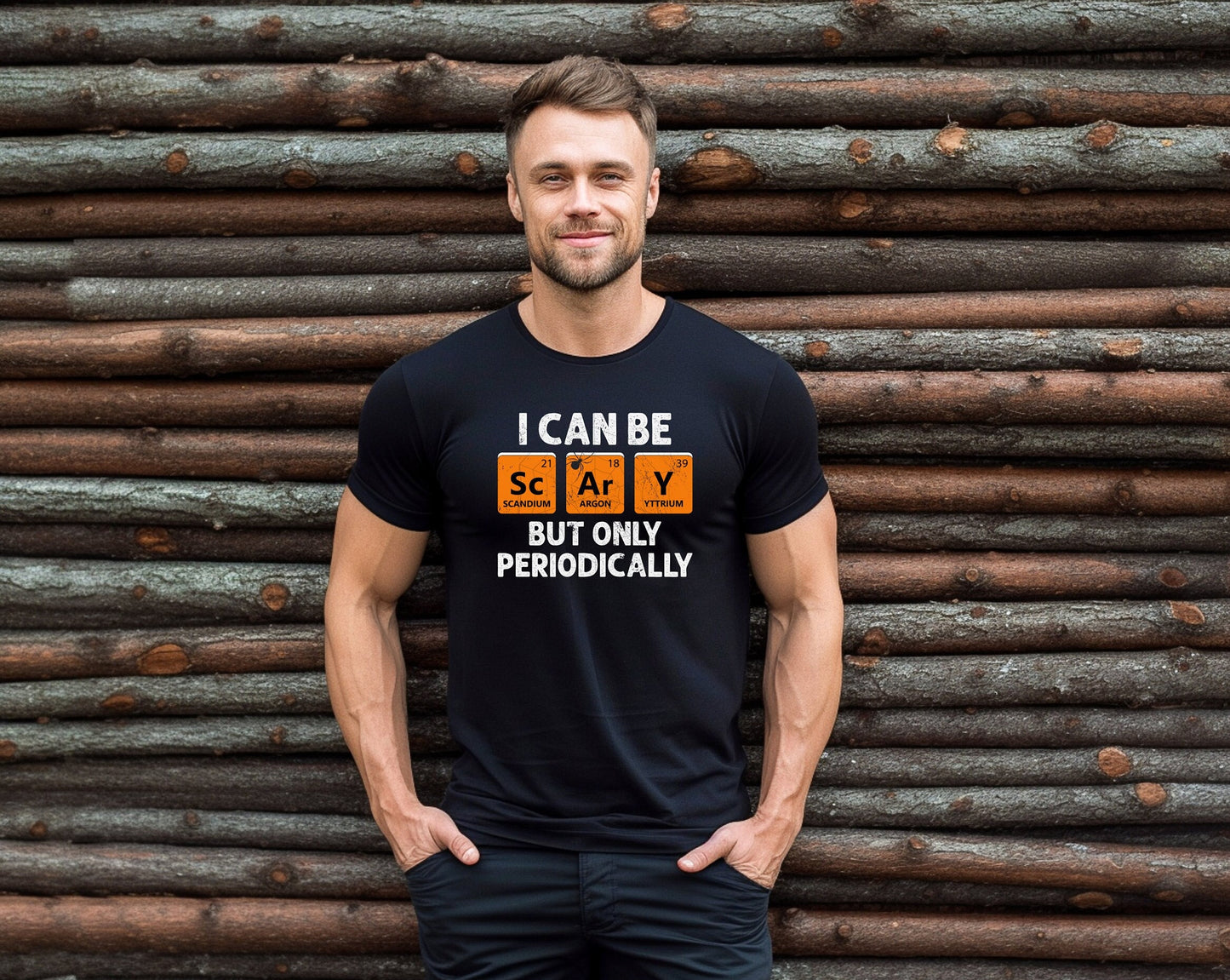 I Can Be Scary But Only Periodically T Shirt, Mens Womens Halloween Tees, Funny Halloween Shirt, Periodic Table Shirt, Cute Halloween Shirt