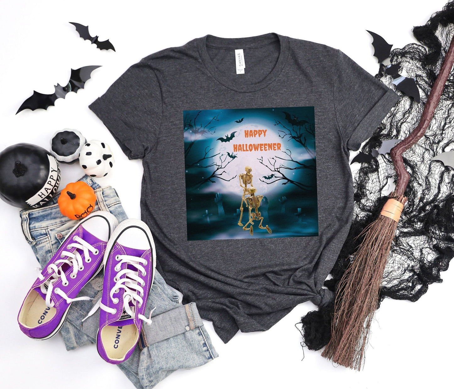 Skeleton getting skull in graveyard, Mens Womens Halloween Tee, Funny Halloween Shirt, Skeleton Oral Sex Shirt, sexy Naughty Halloween Shirt