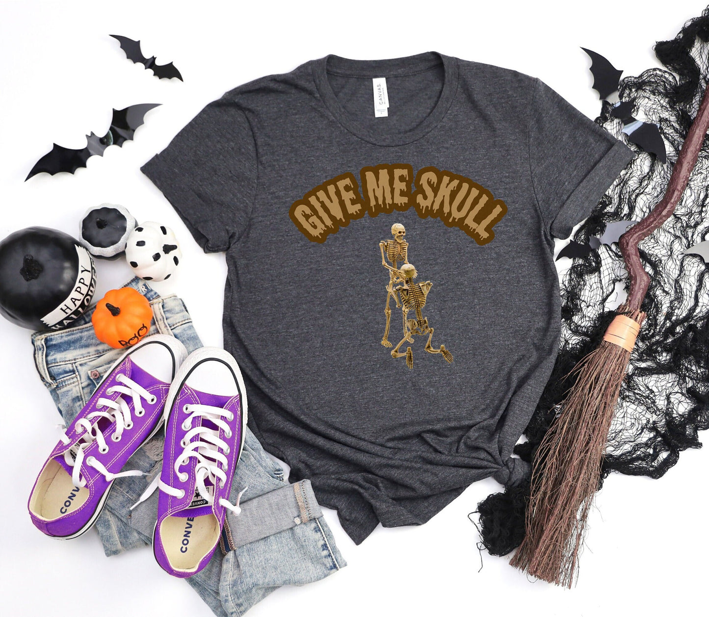 Skeleton getting skull in graveyard, Mens Womens Halloween Tee, Funny Halloween Shirt, Skeleton Oral Sex Shirt, sexy Naughty Halloween Shirt