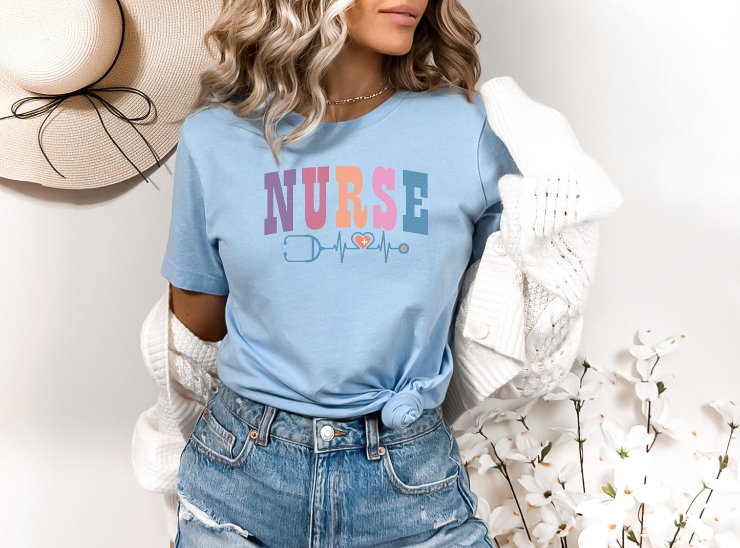 Nurse Color Font Shirt, I love nurses shirt, Awesome gift shirt for nurses, gift shirt for a special nurse, Thank you gift shirt for nurses