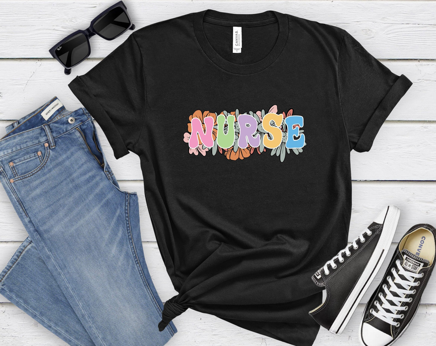Nurse Color Font Shirt, I love nurses shirt, Awesome gift shirt for nurses, gift shirt for a special nurse, Thank you gift shirt for nurses