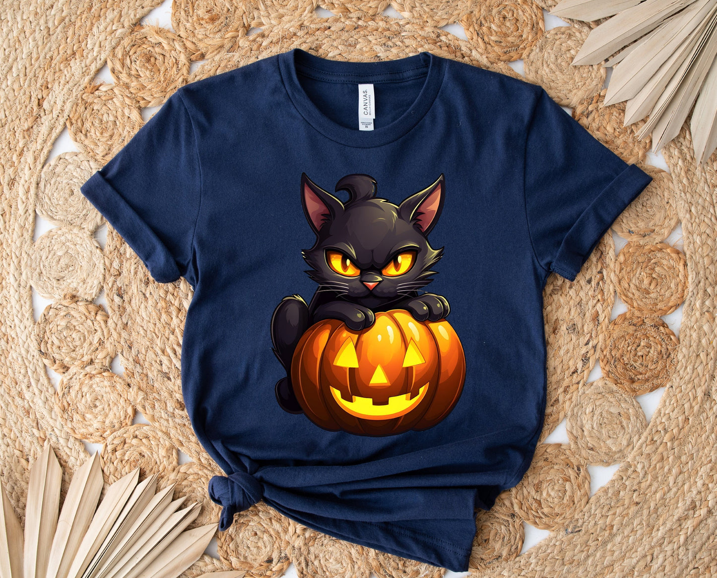 Halloween Black Cat Shirt, Cat Wants To Play Shirt, Cute Black Cat with Pumpkins shirt, Halloween Witches Unlucky Black Cat \Shirt