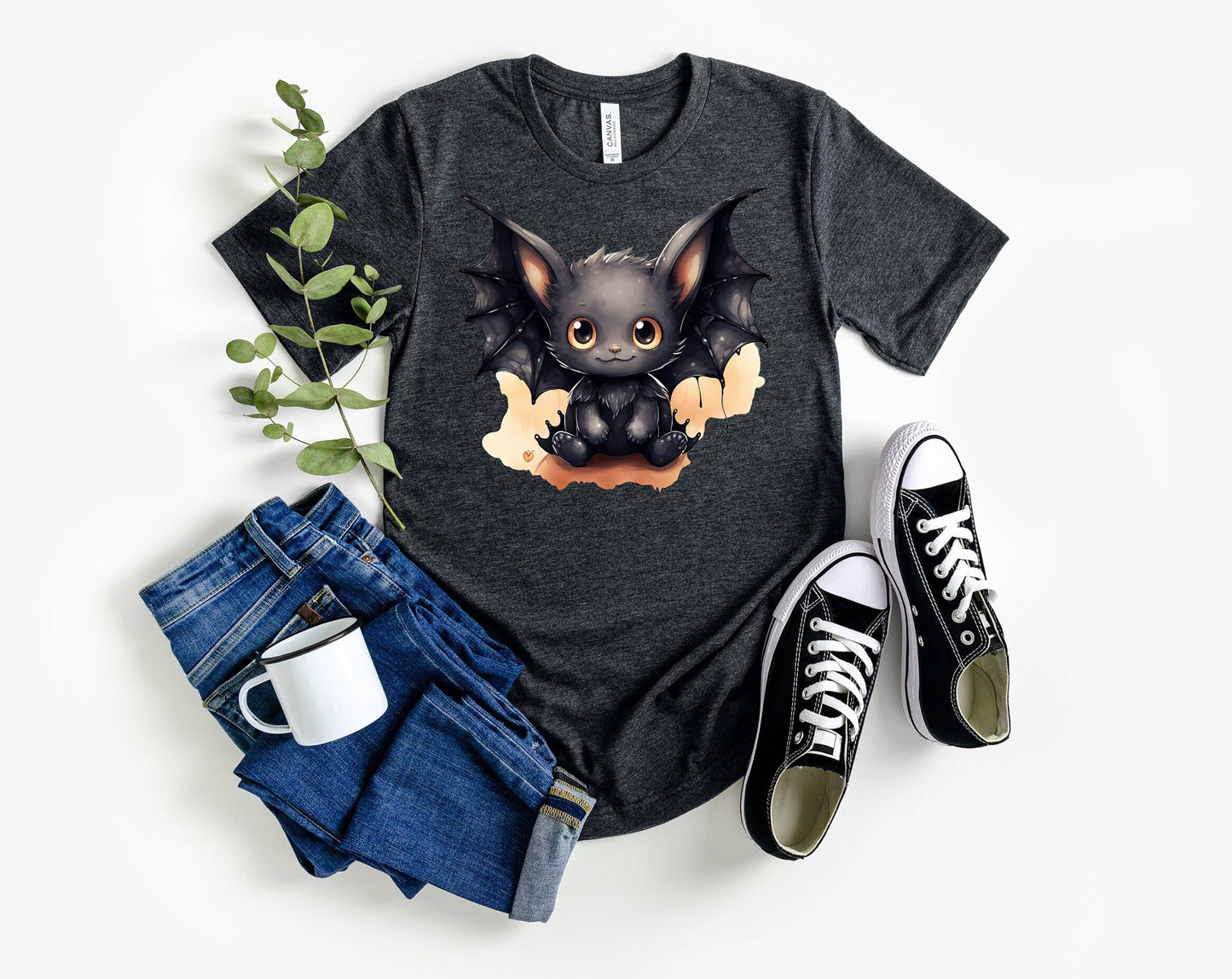 Halloween Black Vampire Bat Shirt, Bat Wants To Play Shirt, Adorable Black Bat with Big Eyes shirt, Halloween Witches Vampire Bat Shirt