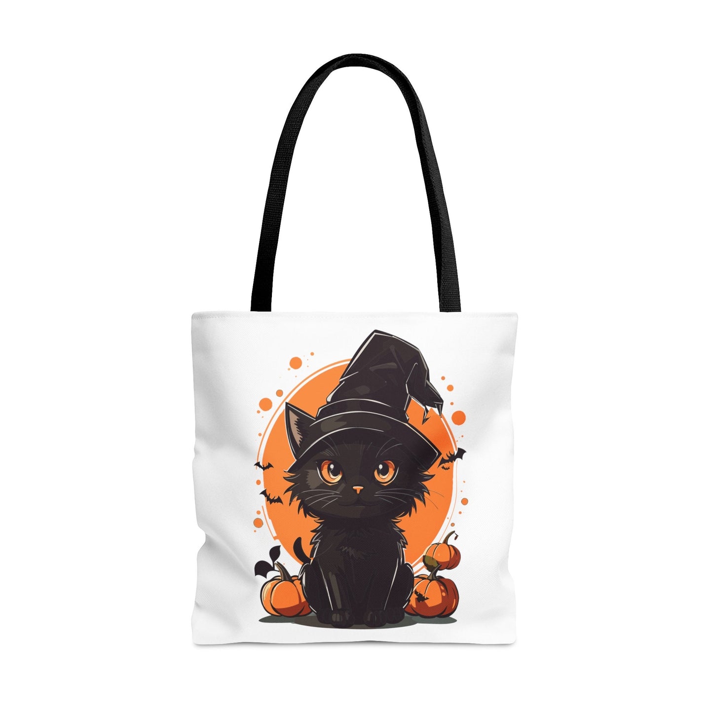 Adorable Tote bag with cute Cat, Cat Tote bag for any Occassion, Cute Cat Tote bag perfect for Halloween,  Mens, Womens, Kids Tote bag