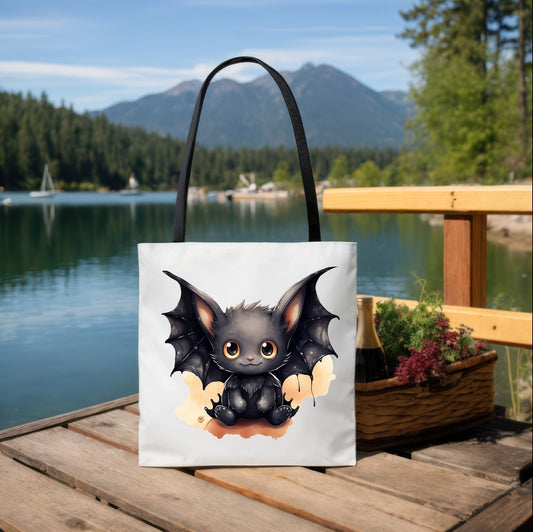 Adorable Tote bag with cute Bat, Bat Tote bag for any Occasion, Cute Bat Tote bag perfect for Halloween, Men's, Womens, Kids Tote bag