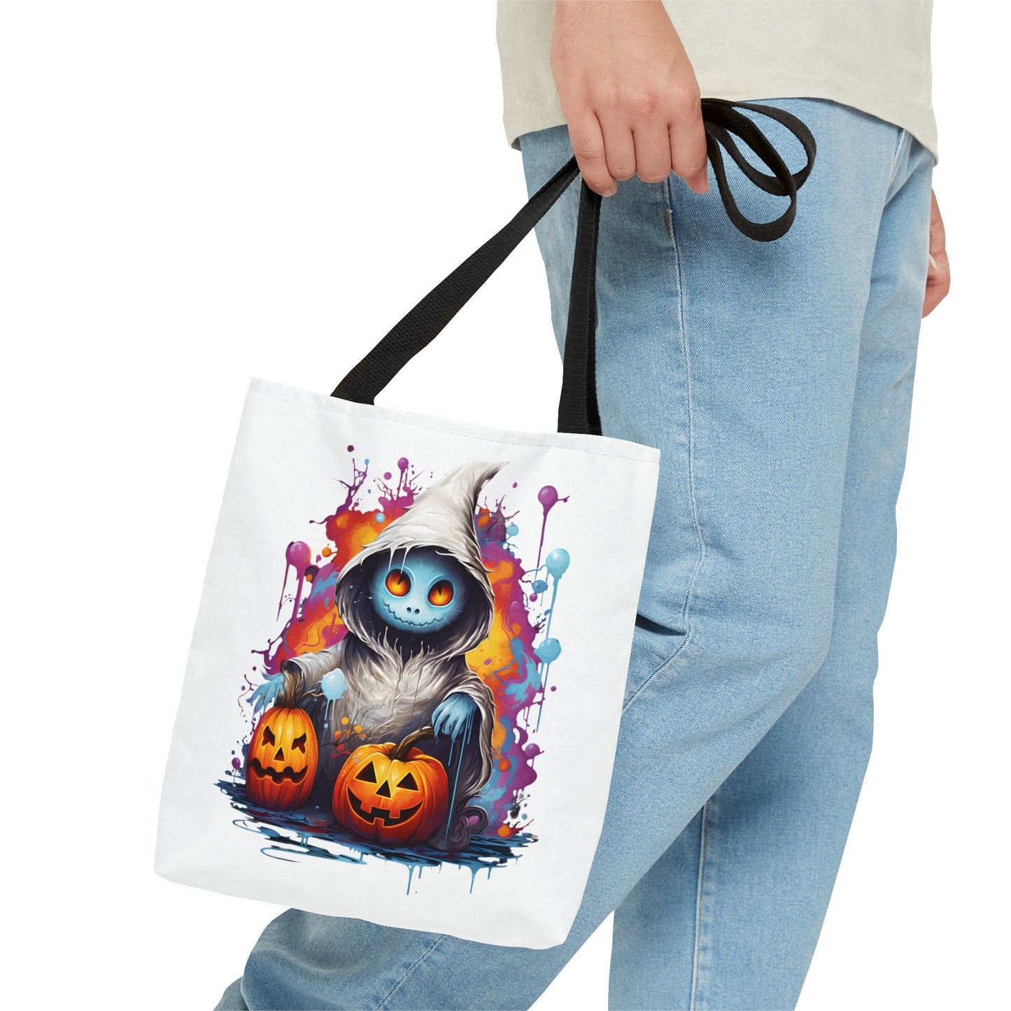 Adorable Tote bag with cute Ghost, Ghost Tote bag for any Occassion, Cute Ghost Tote bag perfect for Halloween,  Mens, Womens, Kids Tote bag