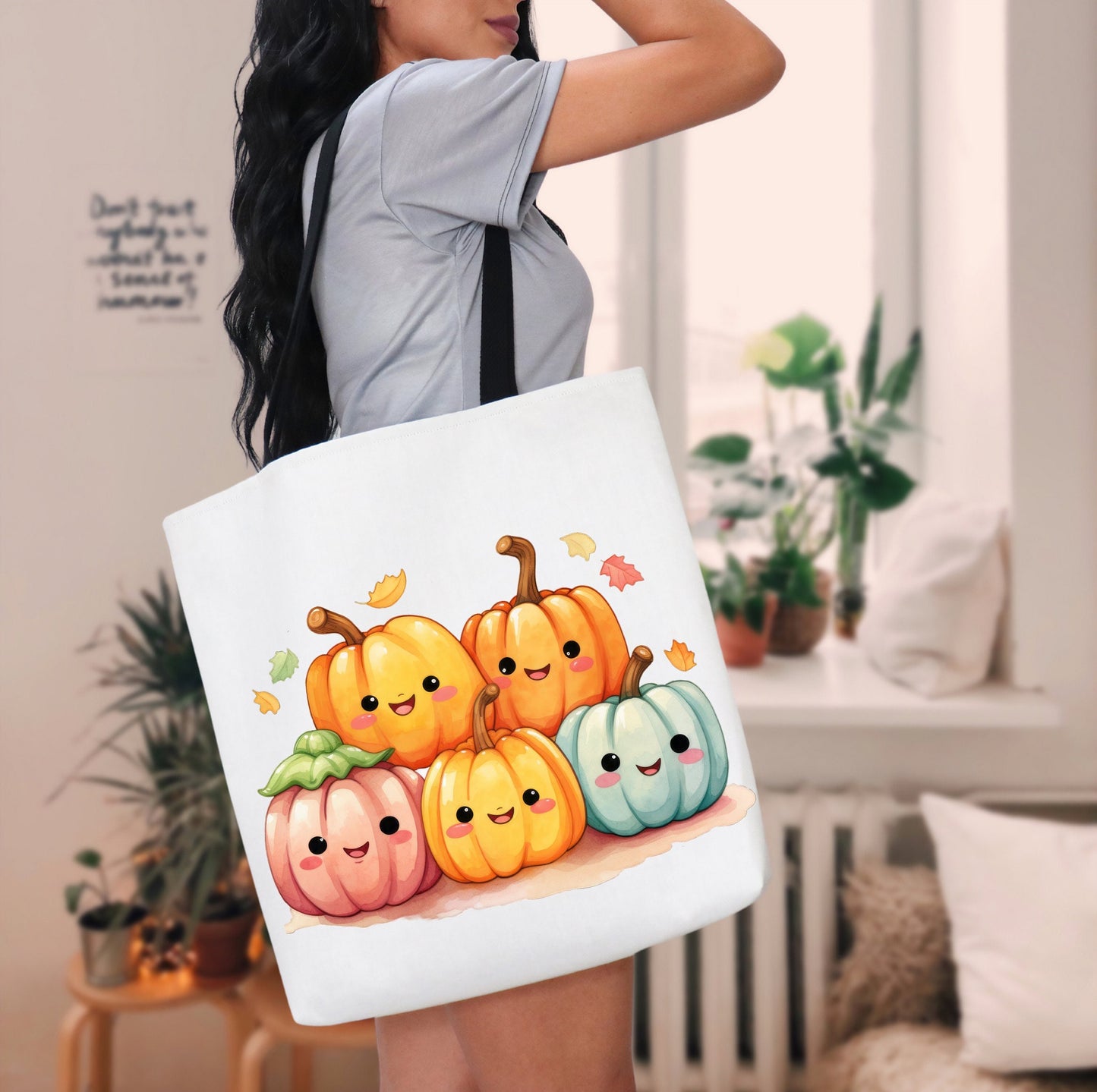 Adorable Tote bag with cute Pumpkins, Pumpkins Tote bag for any Occassion, Cute Pumpkin Tote bag for Halloween,  Mens, Womens, Kids Tote bag
