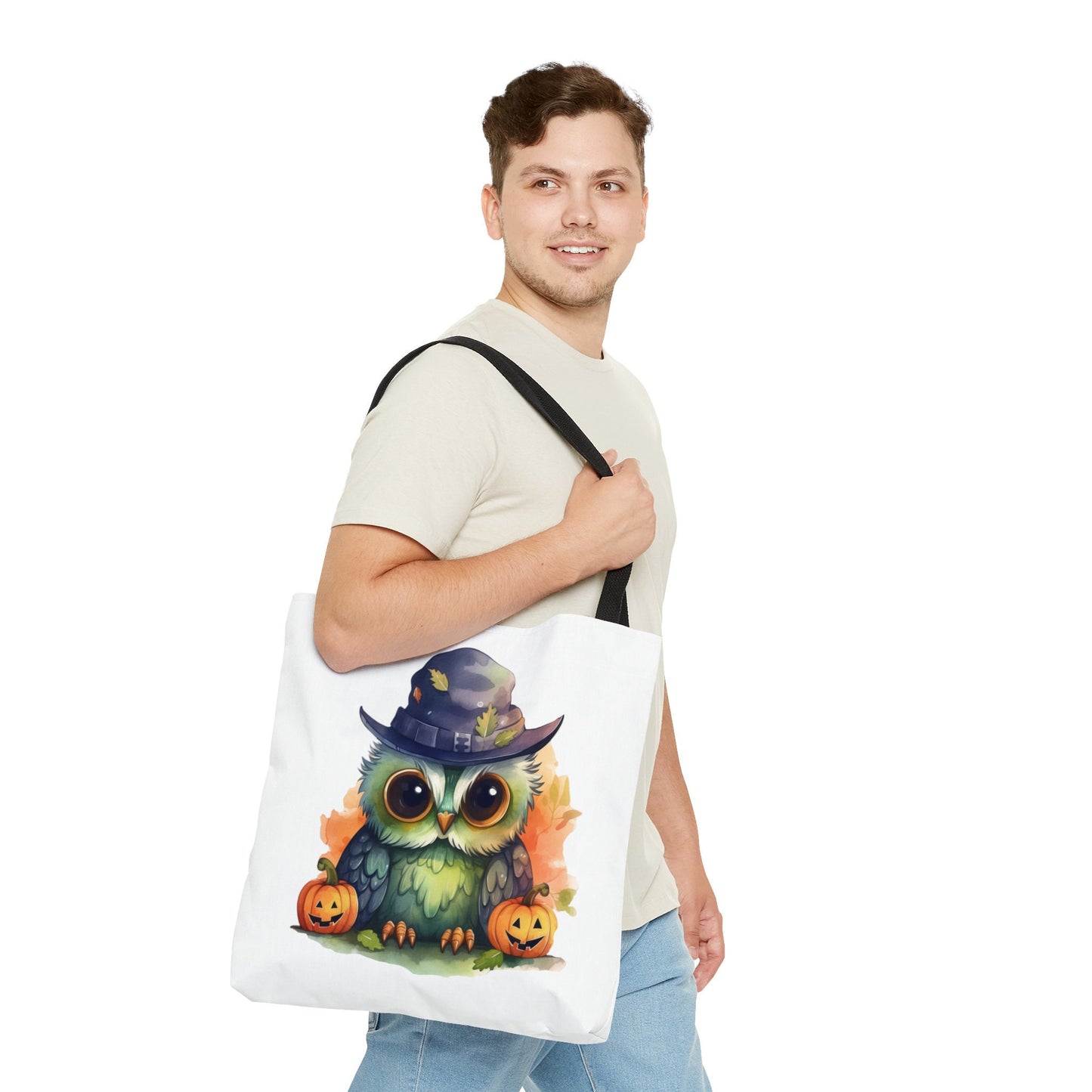 Adorable Tote bag with cute Owl, Owl Tote bag for any Occassion, Cute Owl Tote bag for Halloween,  Mens, Womens, Kids Tote bag.