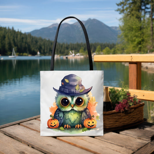 Adorable Tote bag with cute Owl, Owl Tote bag for any Occassion, Cute Owl Tote bag for Halloween,  Mens, Womens, Kids Tote bag.