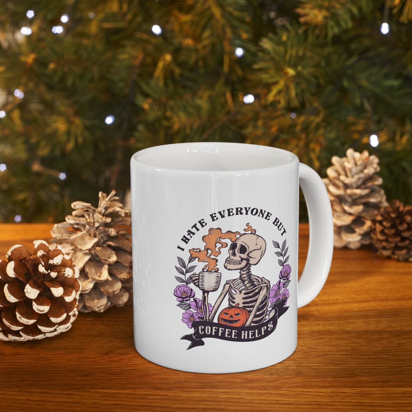 I Hate Everyone but Coffee Helps Mug, Funny Mug for Coffee Lovers, Awesome Gift Mug for Coffee Fans, Perfect Coffee Mug for your collection