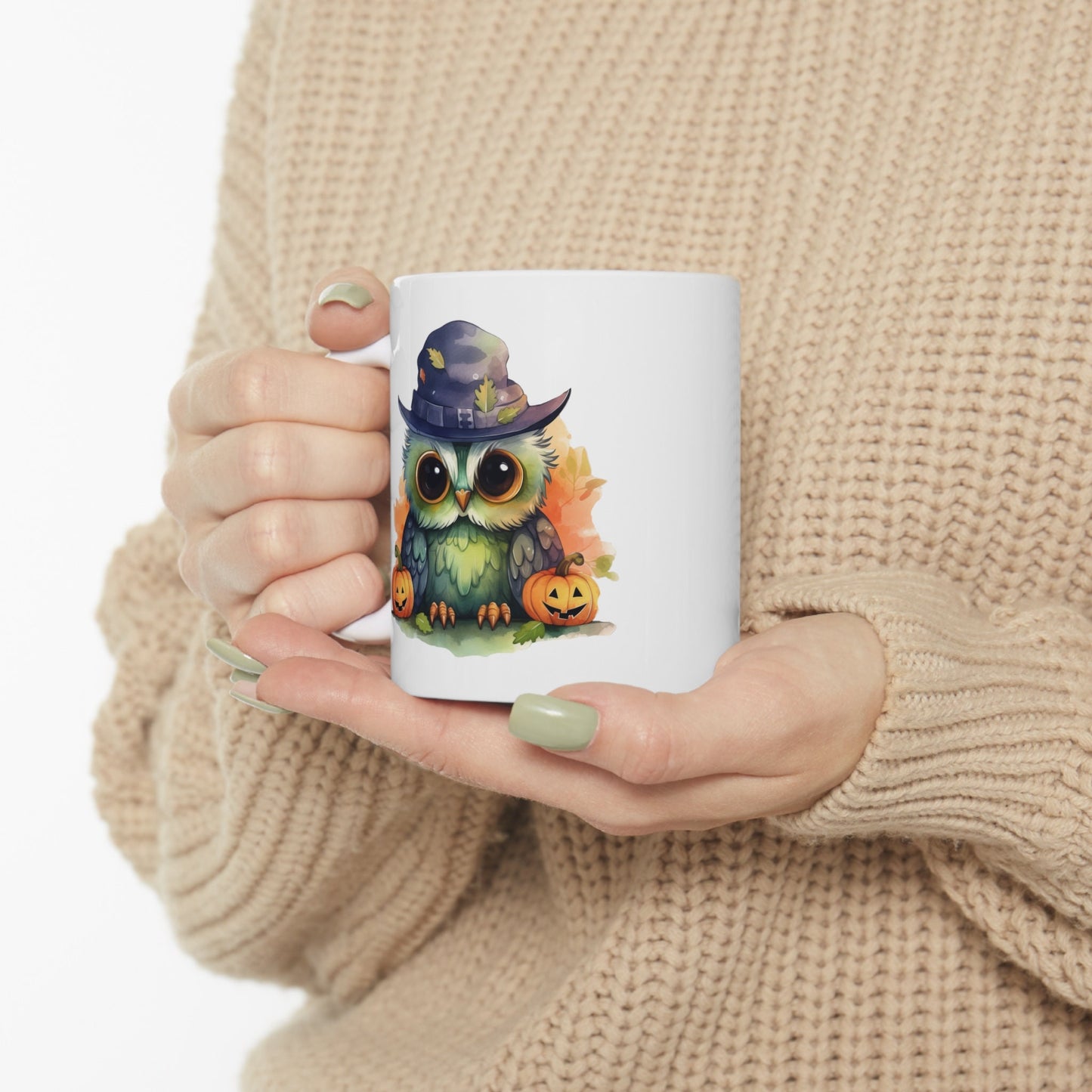 Adorable Halloween Coffee Mug with cute Owl, Owl Coffee Mug for any Occasion, Cute Owl Cup for Halloween,  Mens, Womens, Kids Coffee Mug