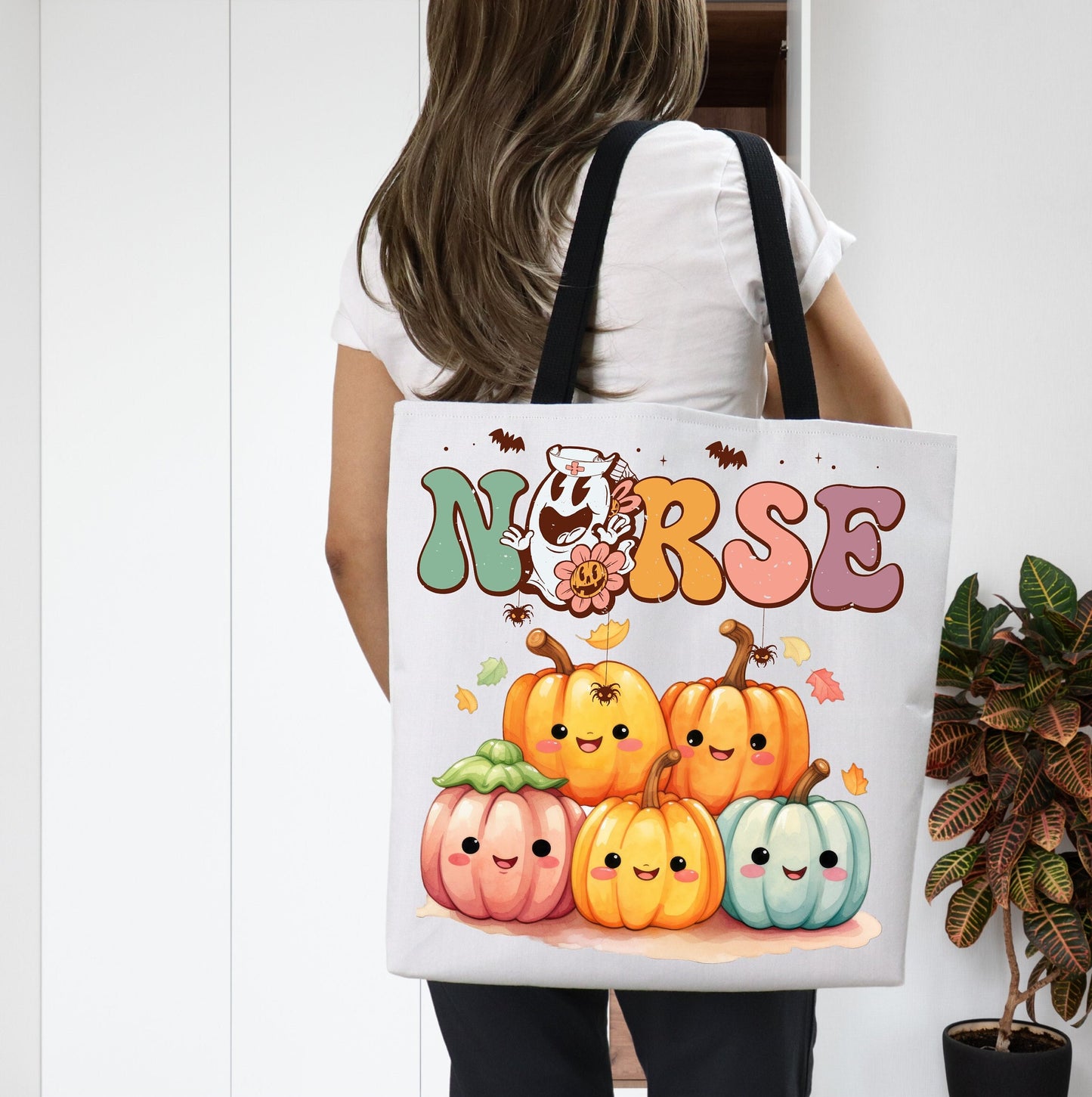 Cute Tote Bag with Beautiful Witch, Witch Tote bag for any Occassion, Cute Witch Tote bag for Halloween,  Mens, Womens, Kids Tote bag