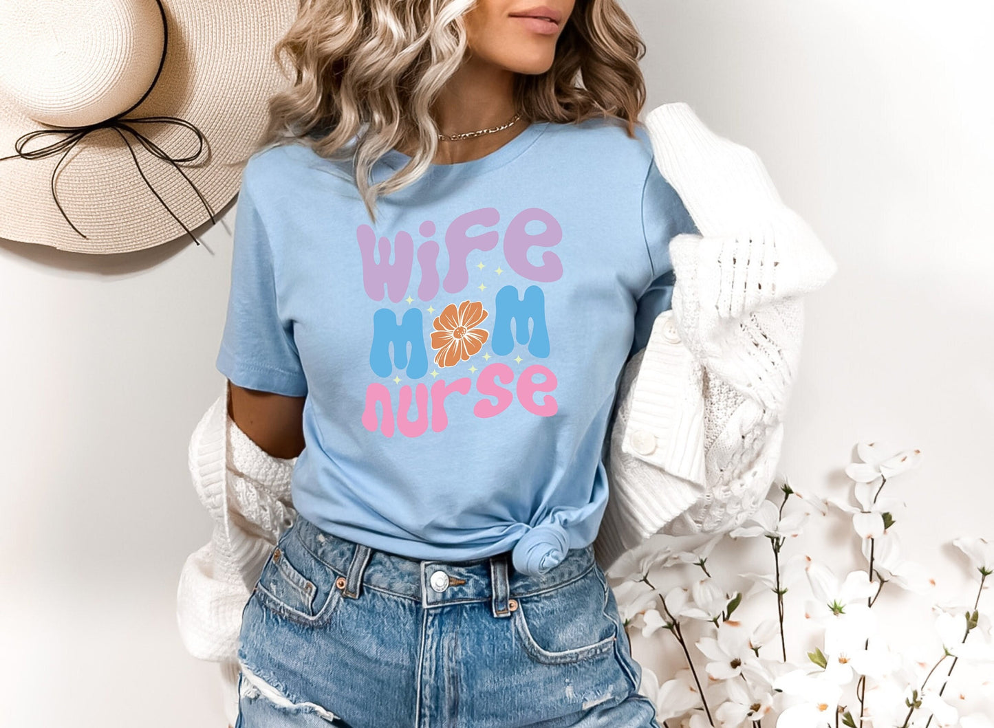 Wife Mom Nurse Shirt, I love nurses shirt, Awesome gift shirt for nurses, gift shirt for a special nurse, Thank you gift shirt for nurses