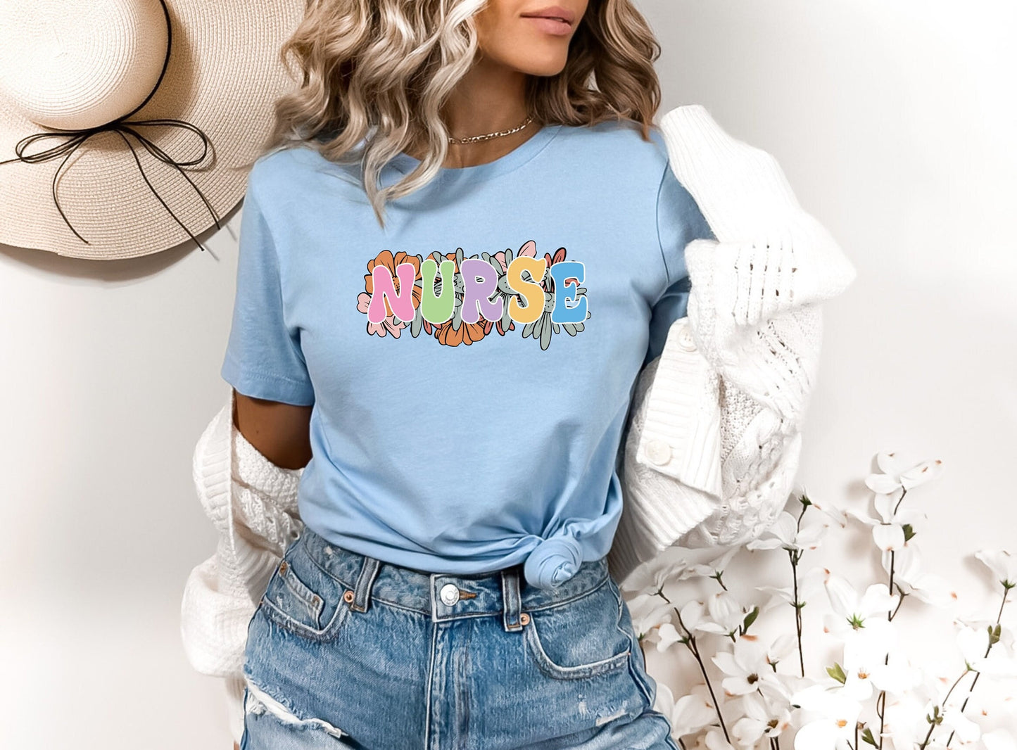 Nurse Color Font Shirt, I love nurses shirt, Awesome gift shirt for nurses, gift shirt for a special nurse, Thank you gift shirt for nurses