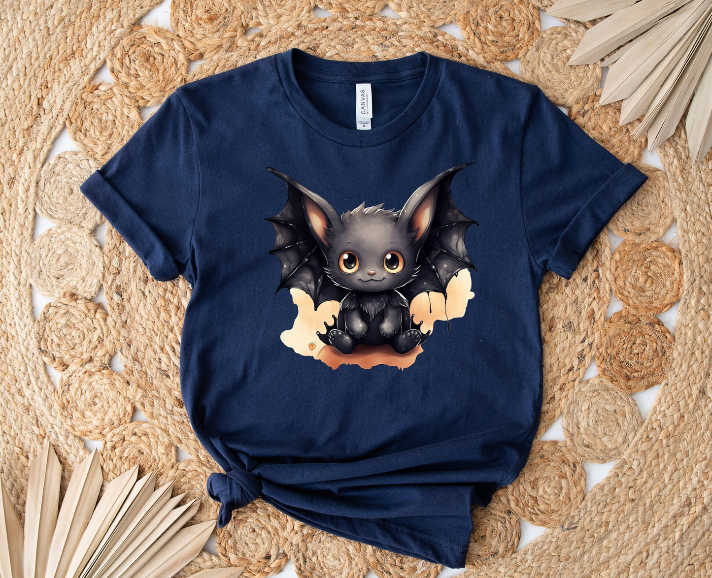 Halloween Black Vampire Bat Shirt, Bat Wants To Play Shirt, Adorable Black Bat with Big Eyes shirt, Halloween Witches Vampire Bat Shirt