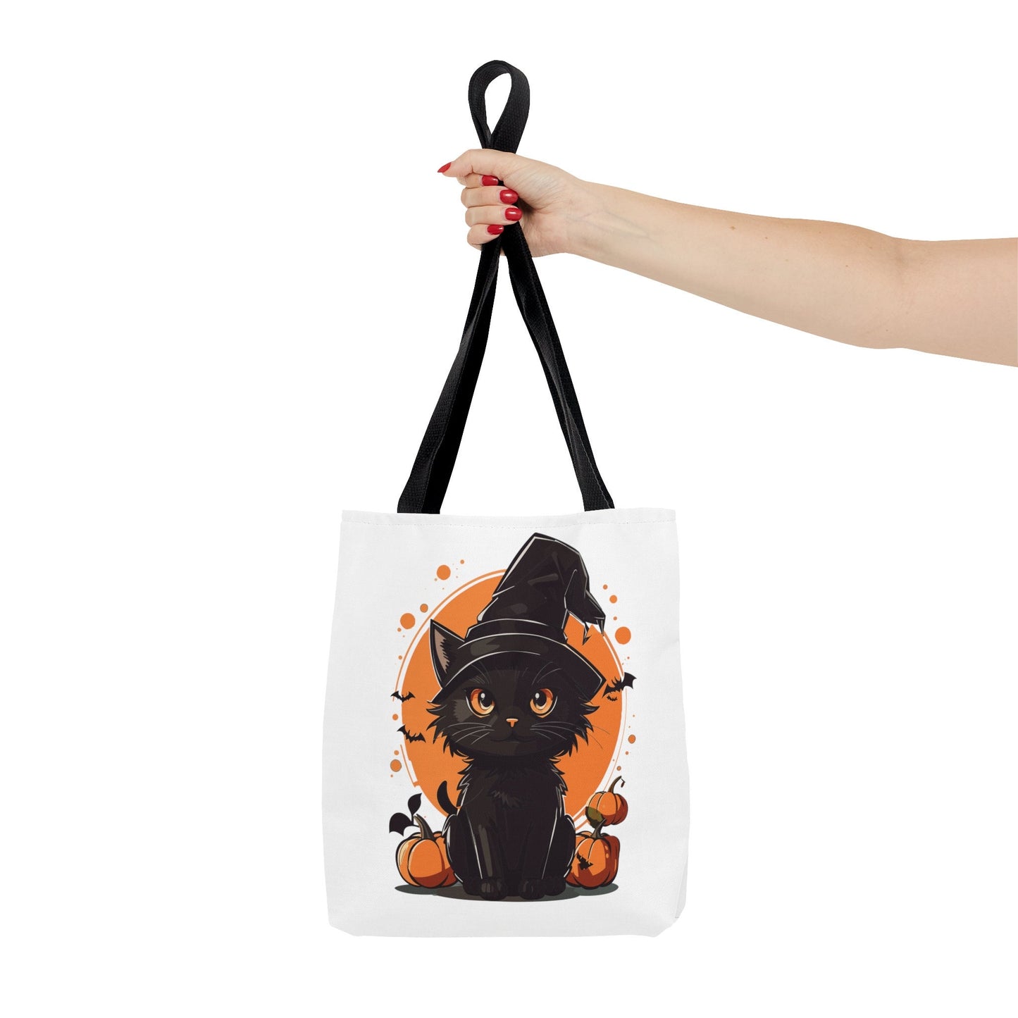 Adorable Tote bag with cute Cat, Cat Tote bag for any Occassion, Cute Cat Tote bag perfect for Halloween,  Mens, Womens, Kids Tote bag