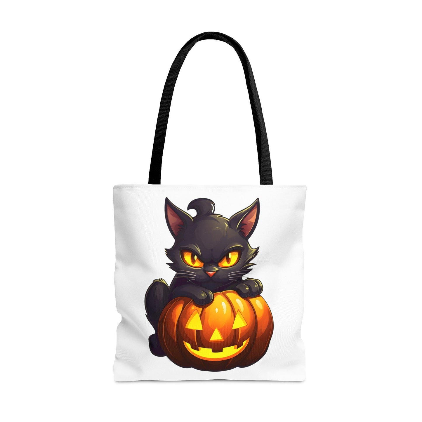 Adorable Halloween Tote bag with A Cute Black Cat and Pumpkin, Spooky Tote bag for Men women or kids to use on any Occasion,