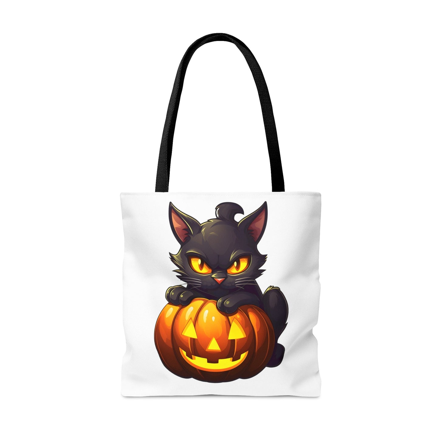 Adorable Halloween Tote bag with A Cute Black Cat and Pumpkin, Spooky Tote bag for Men women or kids to use on any Occasion,
