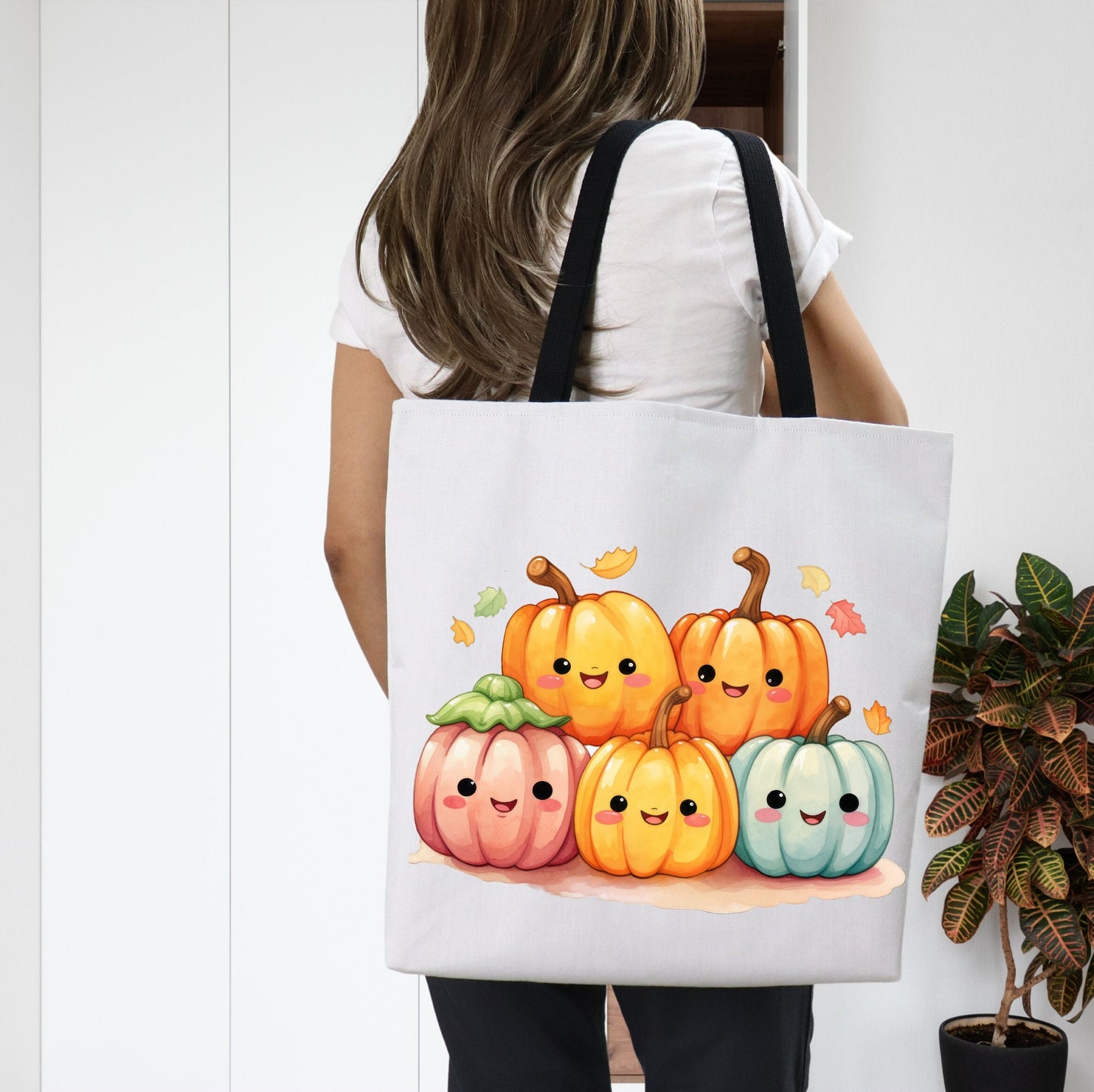 Adorable Tote bag with cute Pumpkins, Pumpkins Tote bag for any Occassion, Cute Pumpkin Tote bag for Halloween,  Mens, Womens, Kids Tote bag
