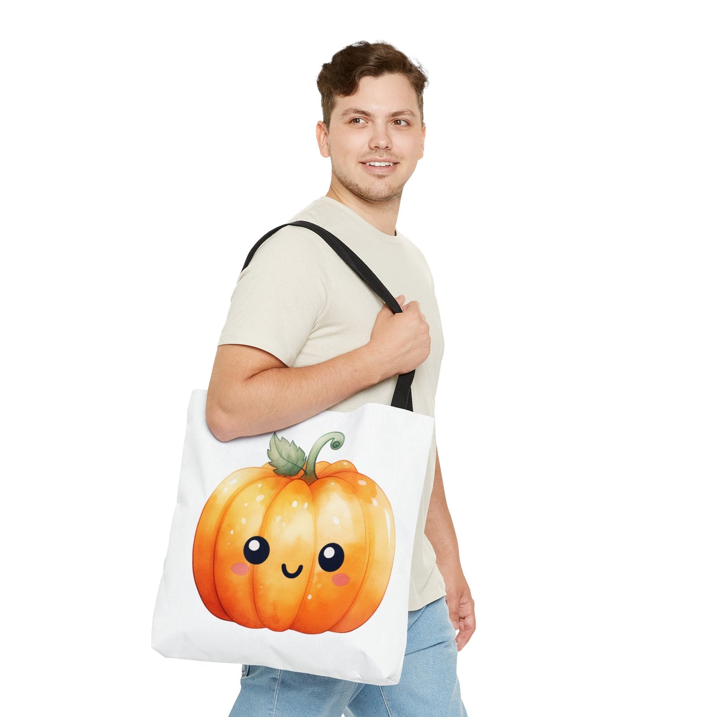 Adorable Tote bag with cute Pumpkin, Pumpkin Tote bag for any Occassion, Cute Pumpkin Tote bag for Halloween,  Mens, Womens, Kids Tote bag