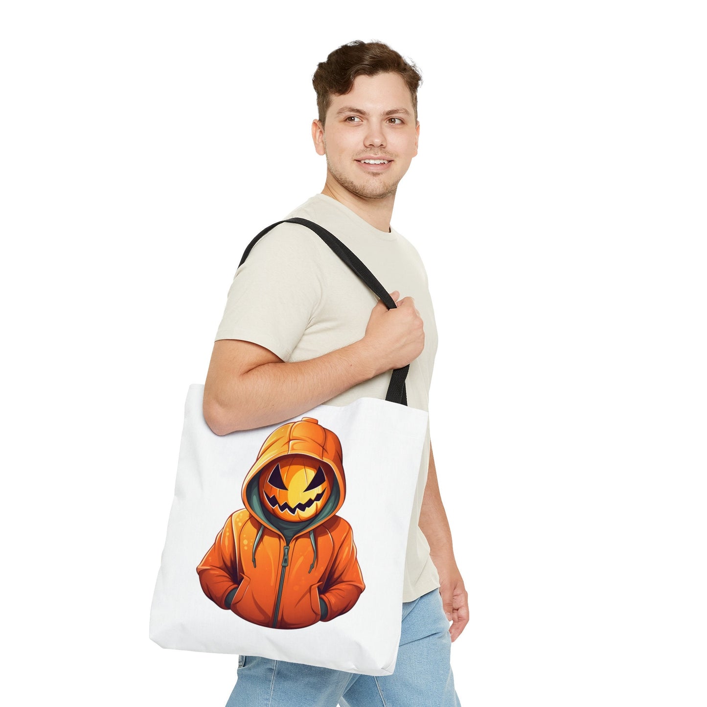Cool Tote Bag Pumpkin with hoodie, Pumpkin Tote bag for any Occassion, Cute Pumpkin Tote bag for Halloween,  Mens, Womens, Kids Tote bag