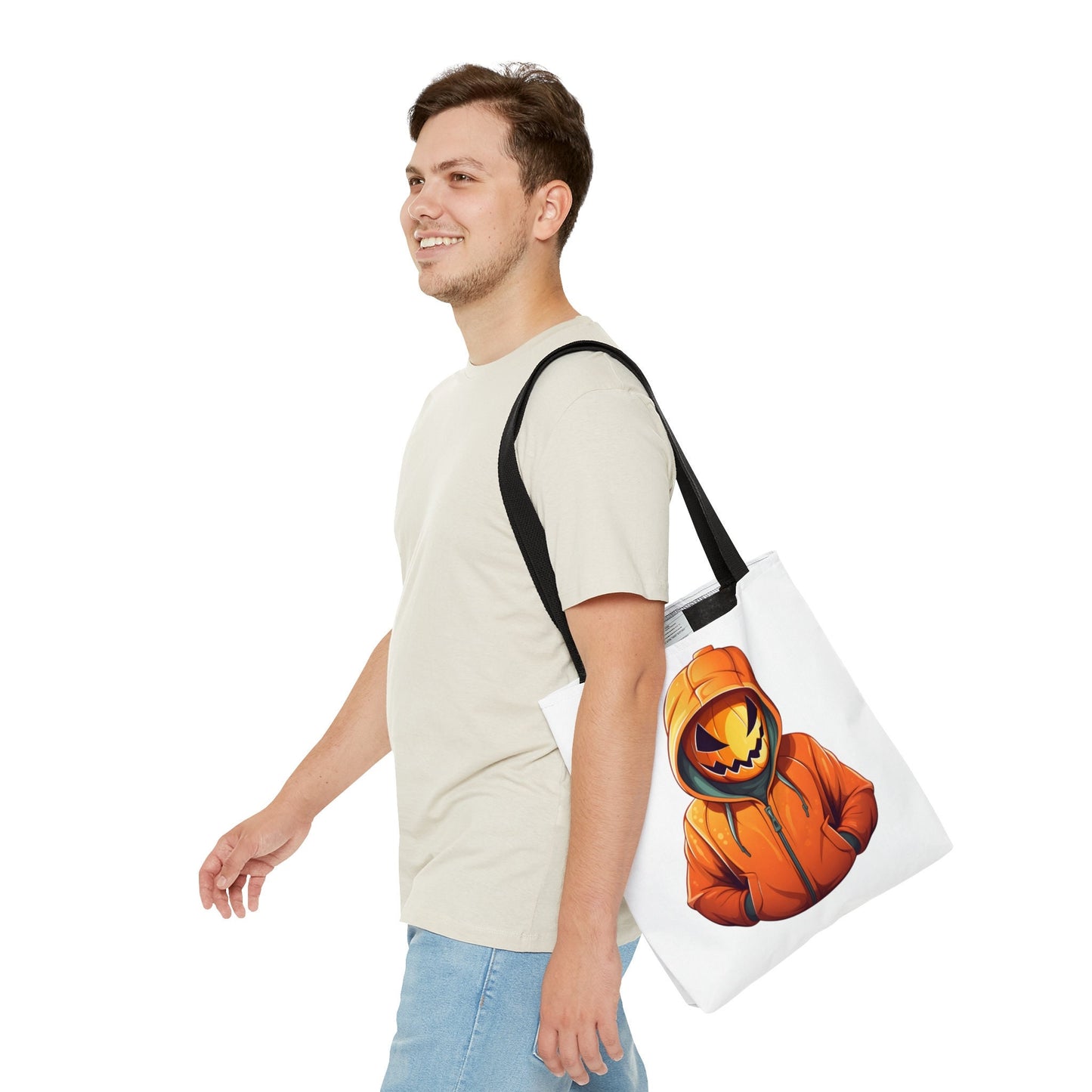 Cool Tote Bag Pumpkin with hoodie, Pumpkin Tote bag for any Occassion, Cute Pumpkin Tote bag for Halloween,  Mens, Womens, Kids Tote bag