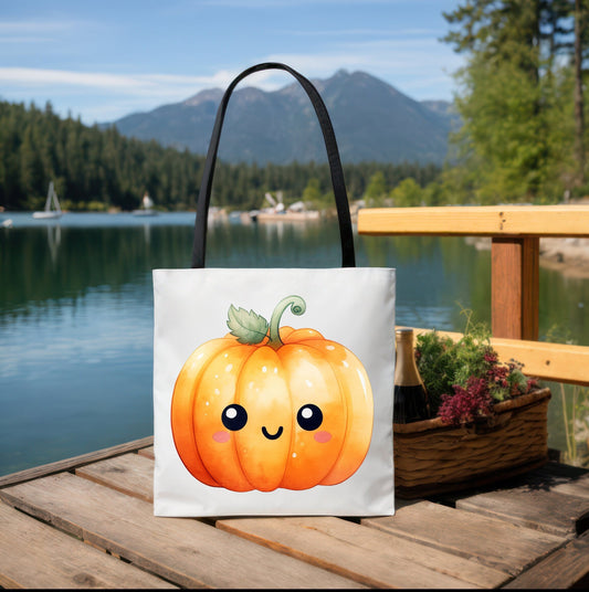 Adorable Tote bag with cute Pumpkin, Pumpkin Tote bag for any Occassion, Cute Pumpkin Tote bag for Halloween,  Mens, Womens, Kids Tote bag