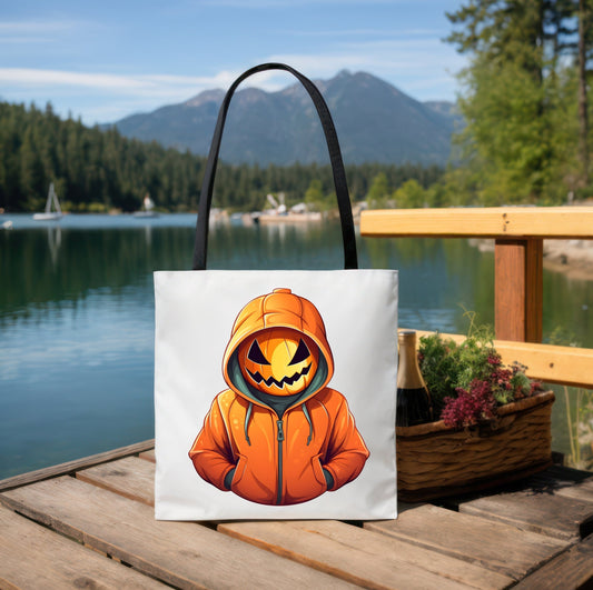 Cool Tote Bag Pumpkin with hoodie, Pumpkin Tote bag for any Occassion, Cute Pumpkin Tote bag for Halloween,  Mens, Womens, Kids Tote bag