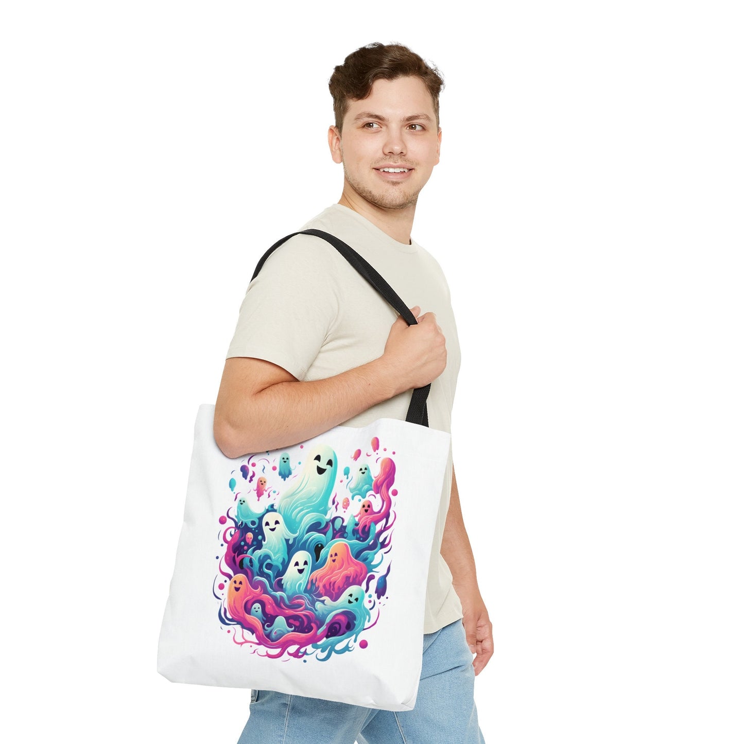 Adorable Tote bag with cute Ghost group, Ghost Tote bag for any Occassion, Cute Ghost Tote bag for Halloween,  Mens, Womens, Kids Tote bag.